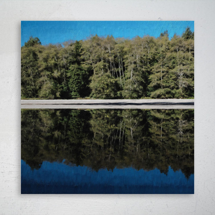 Loon Peak Reflection Of Trees On Water On Canvas Painting Wayfair Canada